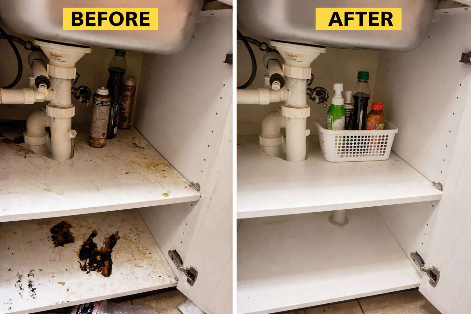 Before and after cleaning result 1